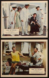 8w971 CARRY ON CRUISING 3 color English FOH LCs '62 Gerald Thomas English cruise ship comedy!
