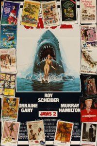 8x007 LOT OF 66 FOLDED ONE-SHEETS '55 - '93 Jaws 2, Invasion of the Body Snatchers & many more!