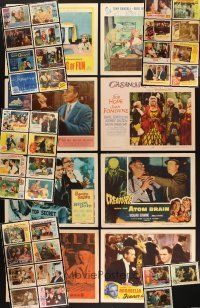 8x041 LOT OF 43 LOBBY CARDS '40s-60s great images from a variety of different movies!