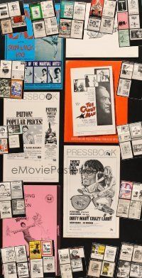 8x080 LOT OF 67 FOLDED & UNFOLDED UNCUT PRESSBOOKS '50s-70s cool advertising from variety of movies!