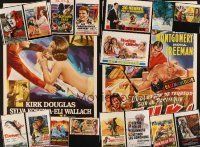 8x264 LOT OF 18 FORMERLY FOLDED & UNFOLDED DUTCH & BELGIAN POSTERS OF U.S. & ENGLISH MOVIES '60s