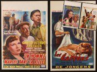 8x266 LOT OF 4 UNFOLDED BELGIAN POSTERS OF FRENCH MOVIES '60s cool different artwork!