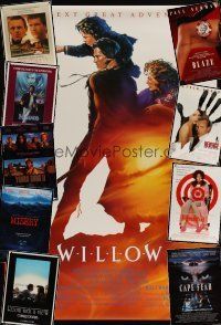8x314 LOT OF 33 UNFOLDED MOSTLY SINGLE-SIDED ONE-SHEETS '84 - '02 Willow, Cape Fear, Misery+more!