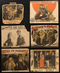 8x059 LOT OF 6 TRIMMED LOBBY CARDS FROM SILENT MOVIES '20s Zane Grey, Thomas Meighan & more!
