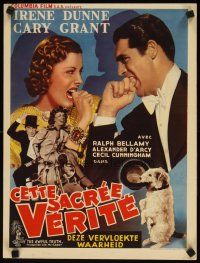 8y010 AWFUL TRUTH Belgian R40s wacky art of Cary Grant & pretty Irene Dunne!