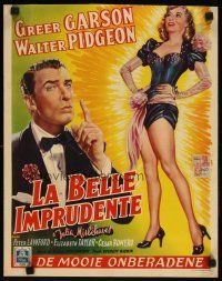 8y109 JULIA MISBEHAVES Belgian '49 full length art of pretty Greer Garson, Walter Pidgeon!