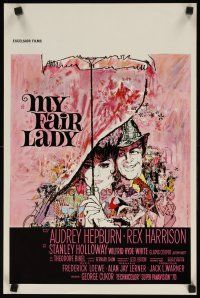 8y141 MY FAIR LADY Belgian R70s classic art of Audrey Hepburn & Rex Harrison by Bob Peak!