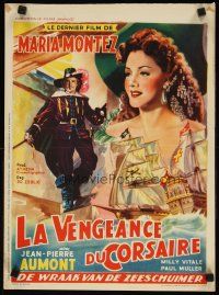 8y161 REVENGE OF THE PIRATES Belgian '51 swashbuckler Jean-Pierre Aumont, sexy Maria Montez!