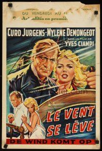 8y207 TIME BOMB Belgian '59 Curt Jurgens & sexy Mylene Demongeot in a conspiracy on the High Seas!