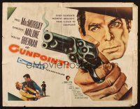 8y513 AT GUNPOINT style B 1/2sh '55 Fred MacMurray, really cool huge artwork image of smoking gun!