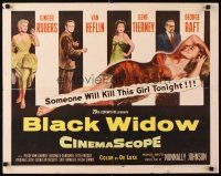 8y529 BLACK WIDOW 1/2sh '54 Ginger Rogers, Gene Tierney, Van Heflin, George Raft, sexy art!