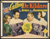 8y538 CALLING DR. KILDARE 1/2sh '39 Lew Ayres, Lionel Barrymore, Lana Turner, nurse Laraine Day!
