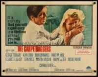 8y545 CARPETBAGGERS 1/2sh '64 great close up of Carroll Baker biting George Peppard's hand!