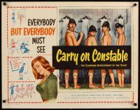 8y547 CARRY ON CONSTABLE 1/2sh '61 wacky art of naked English cops in the shower!