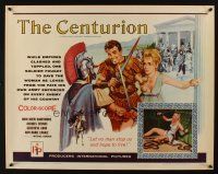 8y555 CENTURION 1/2sh '62 cool art of gladiator John Drew Barrymore & Genevieve Grad!