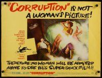 8y570 CORRUPTION 1/2sh '68 Hartford-Davis Peter Cushing, Sue Lloyd, not a woman's picture!