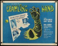 8y575 CRAWLING HAND 1/2sh '63 wacky horror sci-fi, different art of disembodied hand & newspaper!