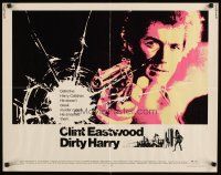 8y601 DIRTY HARRY 1/2sh '71 great c/u of Clint Eastwood pointing gun, Don Siegel crime classic!