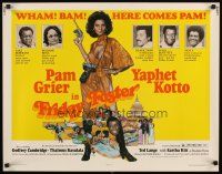 8y629 FRIDAY FOSTER 1/2sh '76 artwork of sexiest Pam Grier with gun and camera!