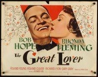 8y648 GREAT LOVER 1/2sh '49 completely different romantic c/u of Bob Hope & Rhonda Fleming!