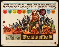 8y655 HANNIBAL 1/2sh '60 artwork of barechested warrior Victor Mature, Edgar Ulmer directed!