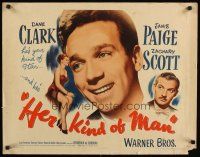 8y663 HER KIND OF MAN 1/2sh '46 close-up of Dane Clark, sexy Janis Paige & Zachary Scott!