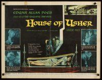 8y671 HOUSE OF USHER 1/2sh '60 Edgar Allan Poe's tale of the ungodly & evil, art by Reynold Brown!