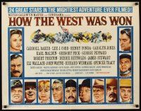 8y673 HOW THE WEST WAS WON style B 1/2sh '62 John Ford epic, Reynolds, Gregory Peck & all-star cast!