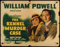 8y694 KENNEL MURDER CASE style A 1/2sh R42 William Powell as detective Philo Vance with Mary Astor!