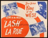 8y704 LASH LA RUE 1/2sh '50s wonderful images of cowboy Lash La Rue in action!