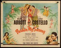 8y760 PARDON MY SARONG 1/2sh '42 Bud Abbott & Lou Costello, art & photos of sexy tropical ladies!