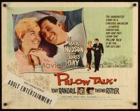 8y766 PILLOW TALK 1/2sh '59 bachelor Rock Hudson loves pretty career girl Doris Day!