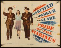 8y776 PRIDE OF THE MARINES style B 1/2sh '45 Eleanor Parker between John Garfield & Dane Clark!
