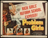 8y779 PROBLEM GIRLS 1/2sh '53 classic artwork of tied up scantily clad bad rich girl hosed down!