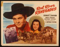 8y791 RED RIVER RENEGADES 1/2sh '46 great images of cowboy Sunset Carson & Peggy Stewart!