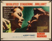 8y819 SATURDAY NIGHT & SUNDAY MORNING 1/2sh '61 close-up of Albert Finney & Shirley Anne Field!