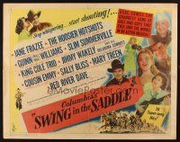 8y863 SWING IN THE SADDLE 1/2sh '44 Hoosier Hotshots & country western stars, King Cole Trio!