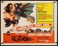 8y900 VAMPIRE-BEAST CRAVES BLOOD/CURSE OF THE BLOOD-GHOULS 1/2sh '69 wild cheesy monster art!