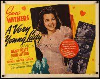 8y903 VERY YOUNG LADY 1/2sh '41 Jane Withers is a grown-up glamour girl w/a party dress & lipstick!