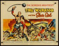 8y907 WARRIOR & THE SLAVE GIRL 1/2sh '59 awesome art of gladiator & girl, mightiest Italian epic!