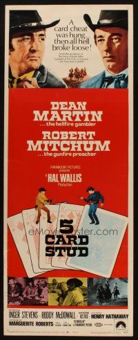 8z016 5 CARD STUD insert '68 cowboys Dean Martin & Robert Mitchum play poker!