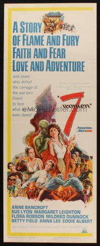 8z018 7 WOMEN insert '66 directed by John Ford, Anne Bancroft, Sue Lyon, art of top stars!