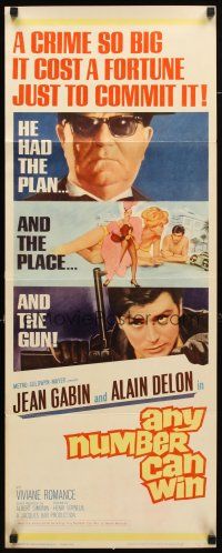 8z046 ANY NUMBER CAN WIN insert '63 Jean Gabin had the plan, Alain Delon had the gun!