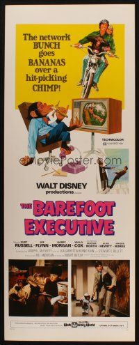8z068 BAREFOOT EXECUTIVE insert '71 Disney, art of Kurt Russell & wacky chimp gone bananas!