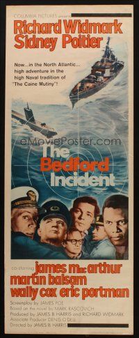 8z074 BEDFORD INCIDENT insert '65 Richard Widmark, Sidney Poitier, cool ship & submarine art!