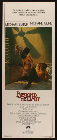 8z085 BEYOND THE LIMIT insert '83 art of Michael Caine, Richard Gere & sexy girl by Richard Amsel!