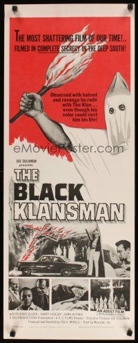 8z093 BLACK KLANSMAN insert '66 wild artwork of hooded black man in KKK outfit holding torch!