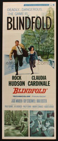 8z097 BLINDFOLD insert '66 Rock Hudson, Claudia Cardinale, greatest security trap ever devised!