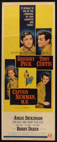 8z133 CAPTAIN NEWMAN, M.D. insert '64 Gregory Peck, Tony Curtis, Angie Dickinson, Bobby Darin