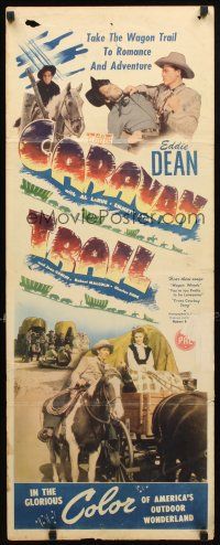 8z135 CARAVAN TRAIL insert '46 singing cowboy Eddie Dean takes the trail to romance & adventure!
